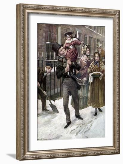 Charles Dickens 's 'A Christmas Carol'-Harold Copping-Framed Giclee Print