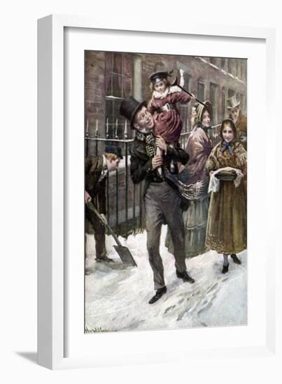 Charles Dickens 's 'A Christmas Carol'-Harold Copping-Framed Giclee Print