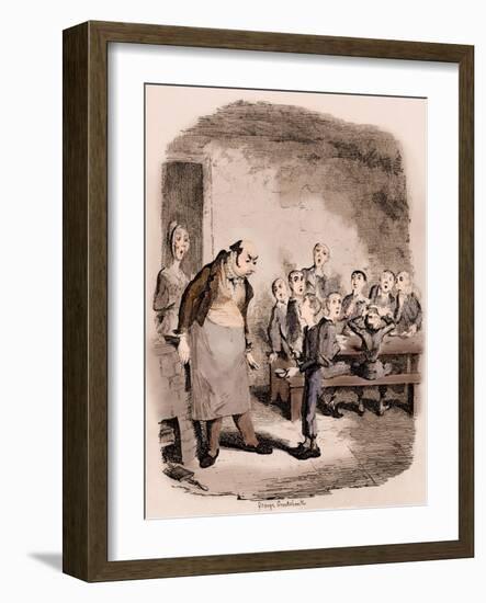 Charles Dickens 's 'The Adventures of Oliver Twist-George Cruikshank-Framed Giclee Print