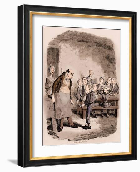 Charles Dickens 's 'The Adventures of Oliver Twist-George Cruikshank-Framed Giclee Print