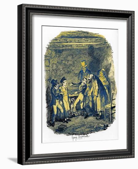 Charles Dickens 's 'The Adventures of Oliver Twist-George Cruikshank-Framed Giclee Print