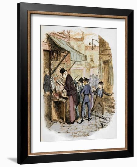 Charles Dickens 's 'The Adventures of Oliver Twist-George Cruikshank-Framed Giclee Print