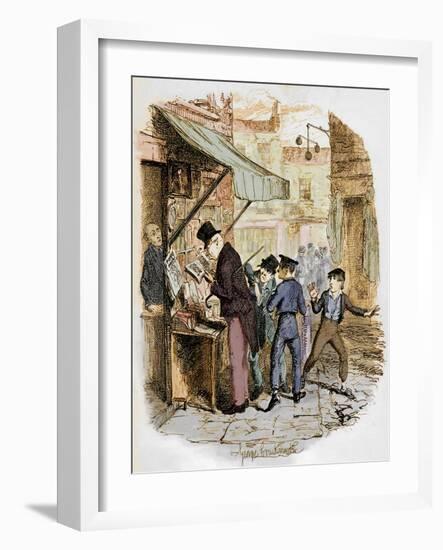 Charles Dickens 's 'The Adventures of Oliver Twist-George Cruikshank-Framed Giclee Print