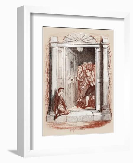 Charles Dickens 's 'The Adventures of Oliver Twist'-George Cruikshank-Framed Giclee Print