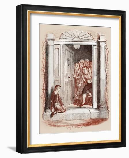 Charles Dickens 's 'The Adventures of Oliver Twist'-George Cruikshank-Framed Giclee Print