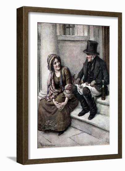 Charles Dickens 's 'The Chimes'-Harold Copping-Framed Giclee Print