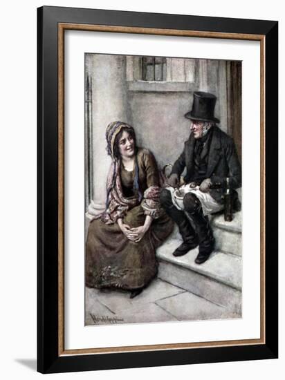 Charles Dickens 's 'The Chimes'-Harold Copping-Framed Giclee Print