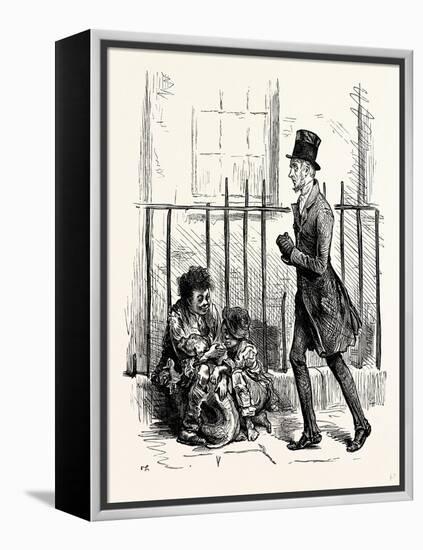 Charles Dickens Sketches by Boz Hurrying Along a By-Street-George Cruikshank-Framed Premier Image Canvas
