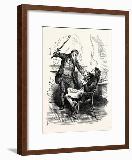 Charles Dickens Sketches by Boz Leave That 'Ere Bell Alone You Wretched Loo-Nattic!-George Cruikshank-Framed Giclee Print