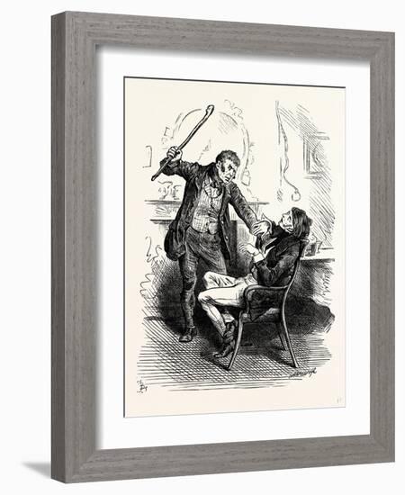 Charles Dickens Sketches by Boz Leave That 'Ere Bell Alone You Wretched Loo-Nattic!-George Cruikshank-Framed Giclee Print