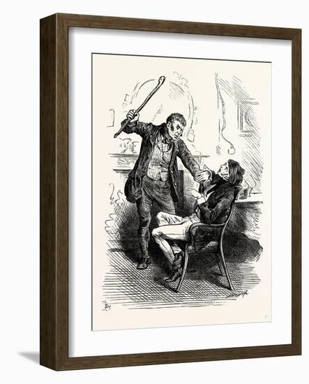 Charles Dickens Sketches by Boz Leave That 'Ere Bell Alone You Wretched Loo-Nattic!-George Cruikshank-Framed Giclee Print
