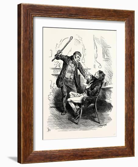 Charles Dickens Sketches by Boz Leave That 'Ere Bell Alone You Wretched Loo-Nattic!-George Cruikshank-Framed Giclee Print