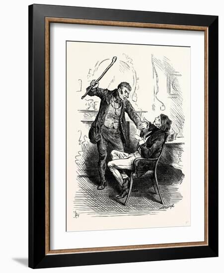 Charles Dickens Sketches by Boz Leave That 'Ere Bell Alone You Wretched Loo-Nattic!-George Cruikshank-Framed Giclee Print