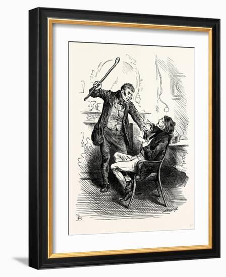 Charles Dickens Sketches by Boz Leave That 'Ere Bell Alone You Wretched Loo-Nattic!-George Cruikshank-Framed Giclee Print