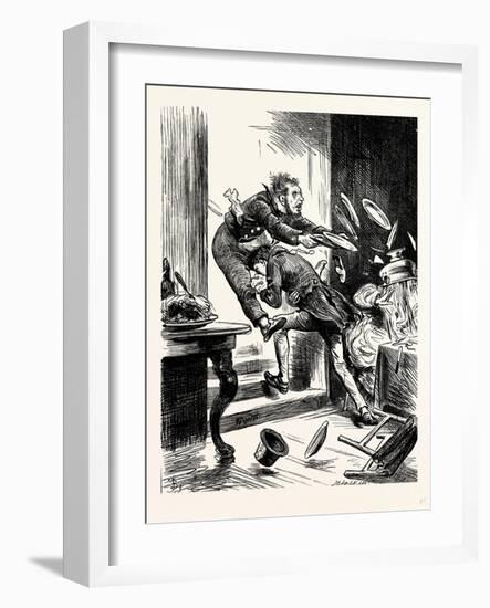 Charles Dickens Sketches by Boz One Gentleman Was Observed Suddenly to Rush from the Table-George Cruikshank-Framed Giclee Print