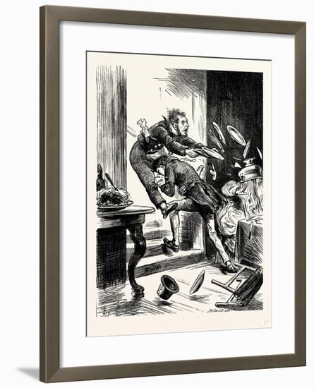 Charles Dickens Sketches by Boz One Gentleman Was Observed Suddenly to Rush from the Table-George Cruikshank-Framed Giclee Print