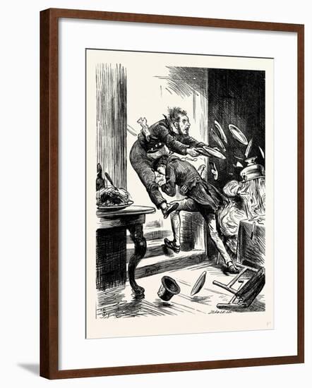 Charles Dickens Sketches by Boz One Gentleman Was Observed Suddenly to Rush from the Table-George Cruikshank-Framed Giclee Print