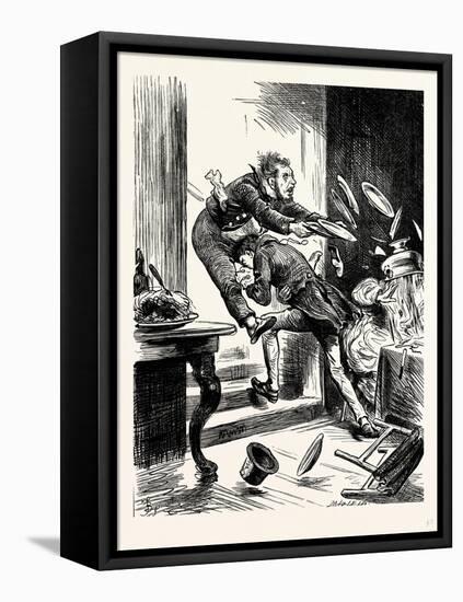 Charles Dickens Sketches by Boz One Gentleman Was Observed Suddenly to Rush from the Table-George Cruikshank-Framed Premier Image Canvas