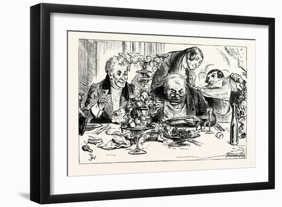 Charles Dickens Sketches by Boz Tureens of Soup are Emptied with Awful Rapidity-George Cruikshank-Framed Premium Giclee Print