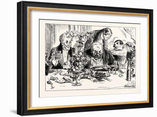 Charles Dickens Sketches by Boz Tureens of Soup are Emptied with Awful Rapidity-George Cruikshank-Framed Premium Giclee Print