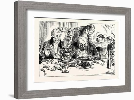 Charles Dickens Sketches by Boz Tureens of Soup are Emptied with Awful Rapidity-George Cruikshank-Framed Giclee Print