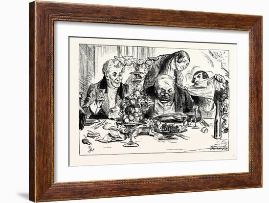 Charles Dickens Sketches by Boz Tureens of Soup are Emptied with Awful Rapidity-George Cruikshank-Framed Giclee Print