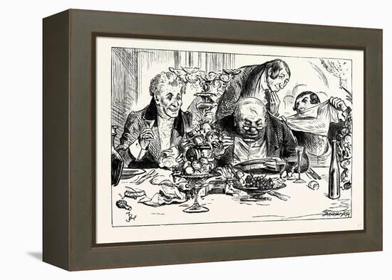 Charles Dickens Sketches by Boz Tureens of Soup are Emptied with Awful Rapidity-George Cruikshank-Framed Premier Image Canvas