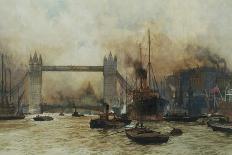 Port Traffic on the River Mersey-Charles Dixon-Framed Art Print