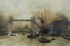 Shipping by Tower Bridge, London, England-Charles Dixon-Giclee Print