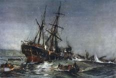 WW1 - British Hospital Ship Anglia Sinks, November 17th 1915-Charles Dixon-Art Print