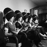 Women Aviation Workers under Hair Dryers in Beauty Salon, North American Aviation's Woodworth Plant-Charles E^ Steinheimer-Photographic Print