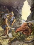 David spared Saul's life-Charles Edmund Brock-Giclee Print