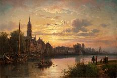 Dutch Sunset Scene, 1873-Charles Euphrasie Kuwasseg-Giclee Print
