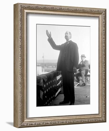 Charles Evans Hughes campaigning in presidential election, 1916-Harris & Ewing-Framed Premium Photographic Print