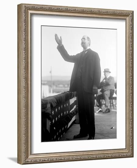 Charles Evans Hughes campaigning in presidential election, 1916-Harris & Ewing-Framed Photographic Print