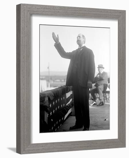 Charles Evans Hughes campaigning in presidential election, 1916-Harris & Ewing-Framed Photographic Print