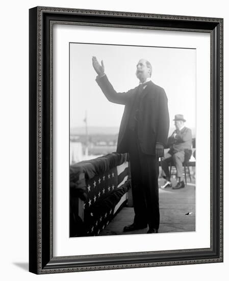 Charles Evans Hughes campaigning in presidential election, 1916-Harris & Ewing-Framed Photographic Print