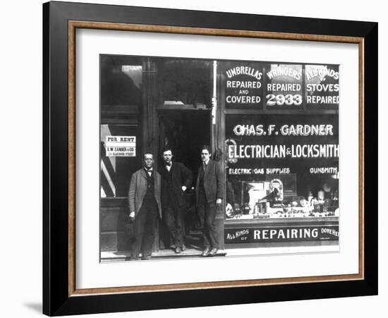 Charles F. Gardner, Electrician and Locksmith-null-Framed Photo