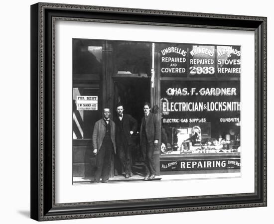 Charles F. Gardner, Electrician and Locksmith-null-Framed Photo