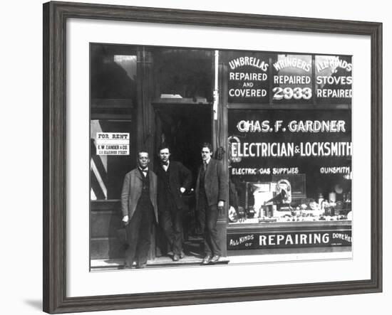 Charles F. Gardner, Electrician and Locksmith-null-Framed Photo