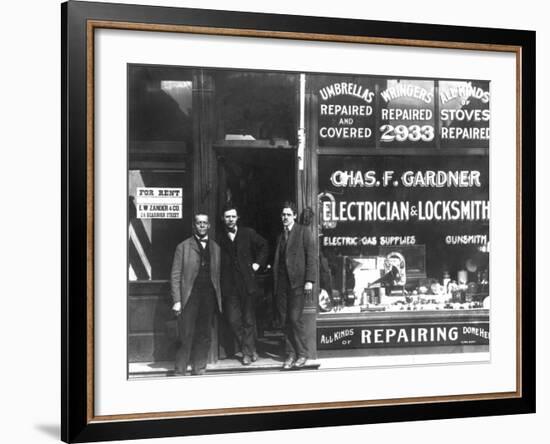 Charles F. Gardner, Electrician and Locksmith-null-Framed Photo