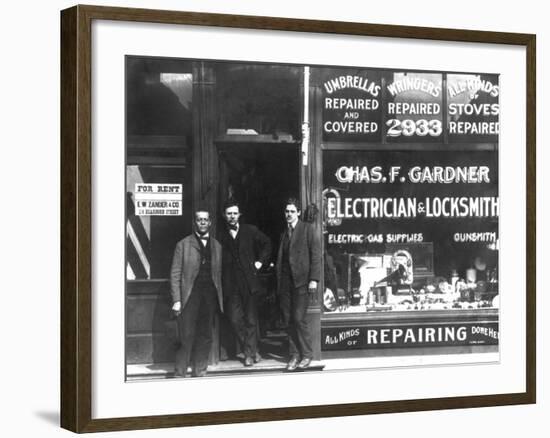Charles F. Gardner, Electrician and Locksmith-null-Framed Photo