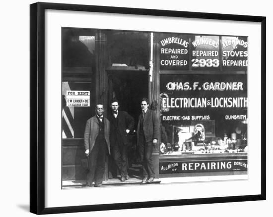 Charles F. Gardner, Electrician and Locksmith-null-Framed Photo