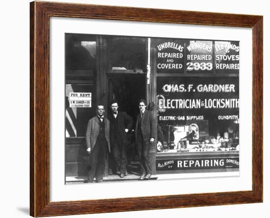 Charles F. Gardner, Electrician and Locksmith-null-Framed Photo