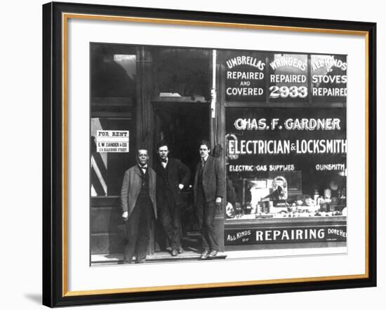 Charles F. Gardner, Electrician and Locksmith-null-Framed Photo