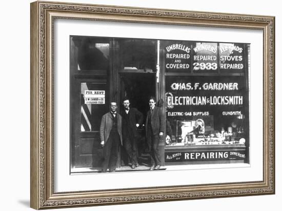 Charles F. Gardner, Electrician and Locksmith-null-Framed Art Print