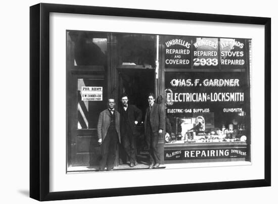 Charles F. Gardner, Electrician and Locksmith-null-Framed Art Print