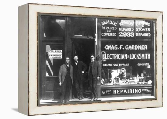 Charles F. Gardner, Electrician and Locksmith-null-Framed Stretched Canvas