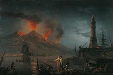 Eruption of Vesuvius by Charles Francois Lacroix De Marseille, 18th C.-Charles Francois Lacroix de Marseille-Framed Art Print