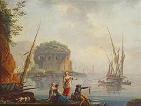 View of a Mediterranean Port-Charles Francois Lacroix de Marseille-Giclee Print